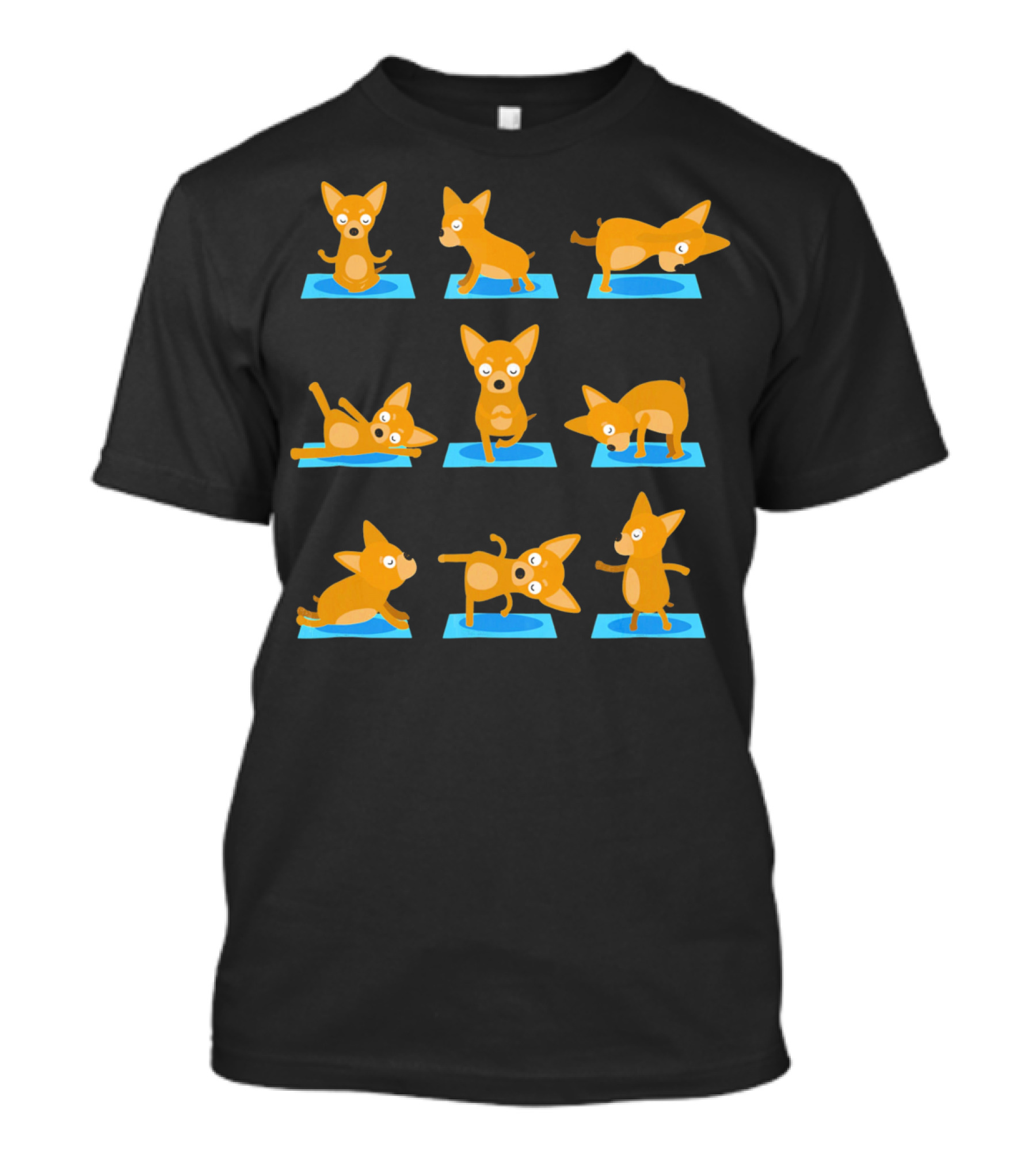 Chihuahua Yoga Poses On Mat Playful Panda T-Shirt