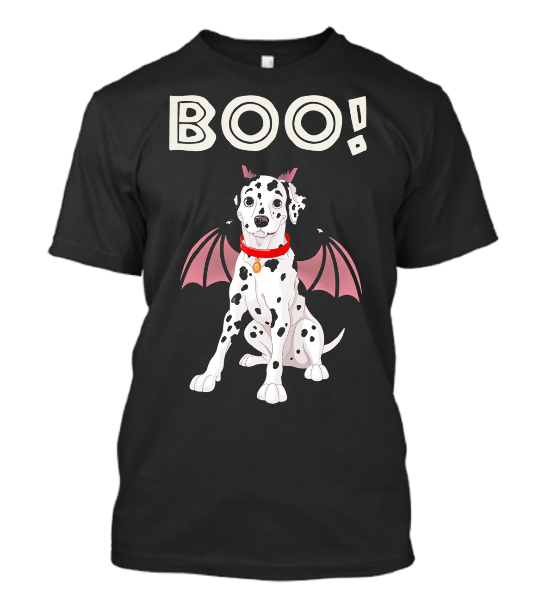 BOO Dalmatian With Bat Wings T-Shirt