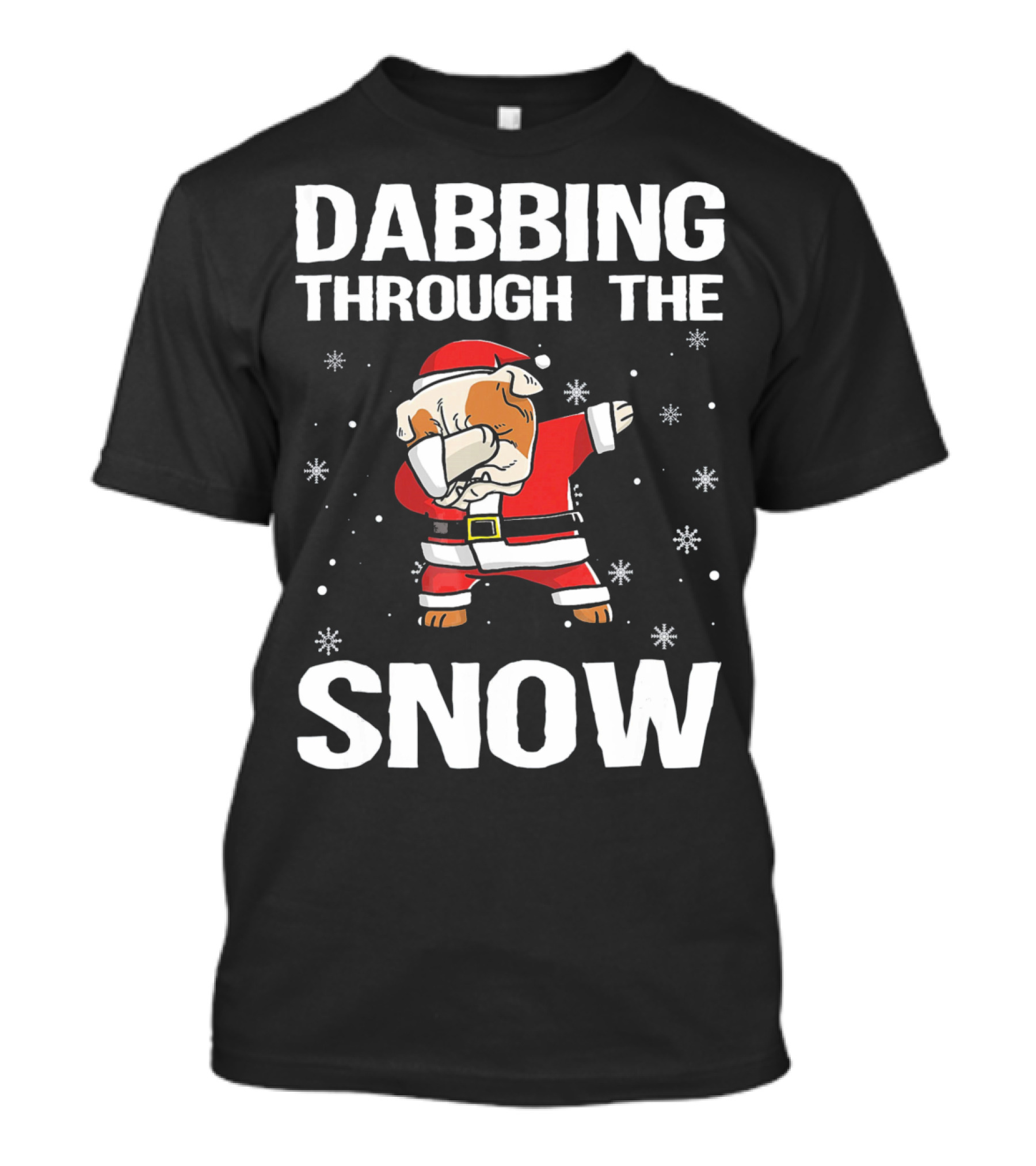 Dabbing Through The Snow Santa English Bulldog T-Shirt