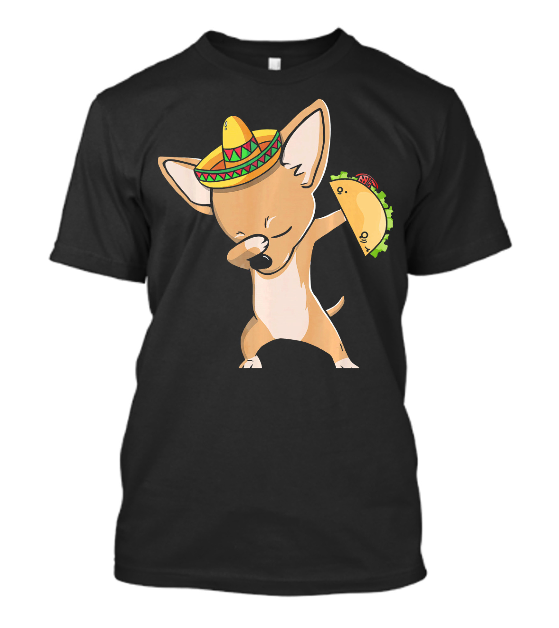Dabbing Chihuahua Sombrero Taco Cinco De Mayo T-Shirt