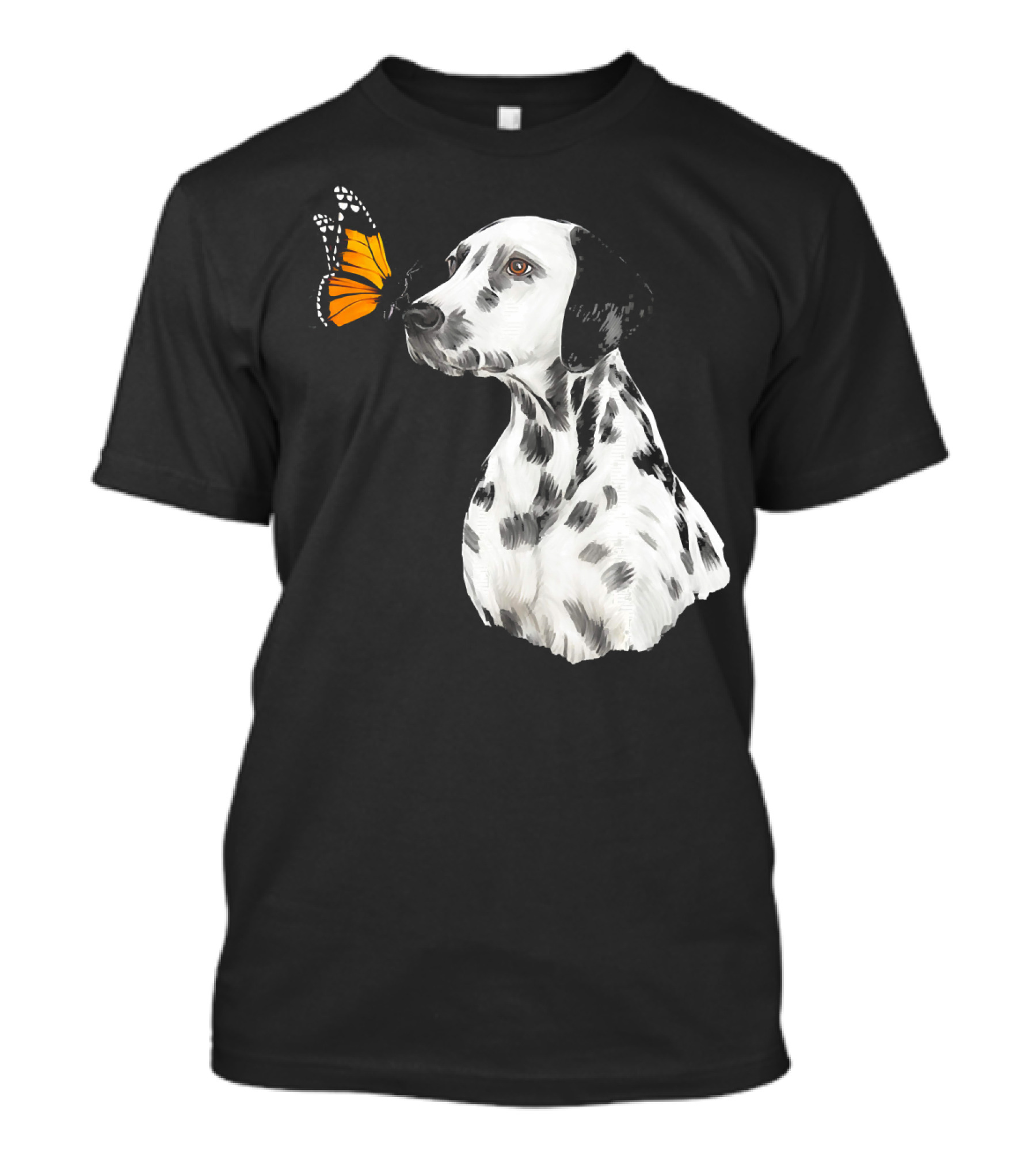 Cute Dalmatian With A Monarch Butterfly T-Shirt