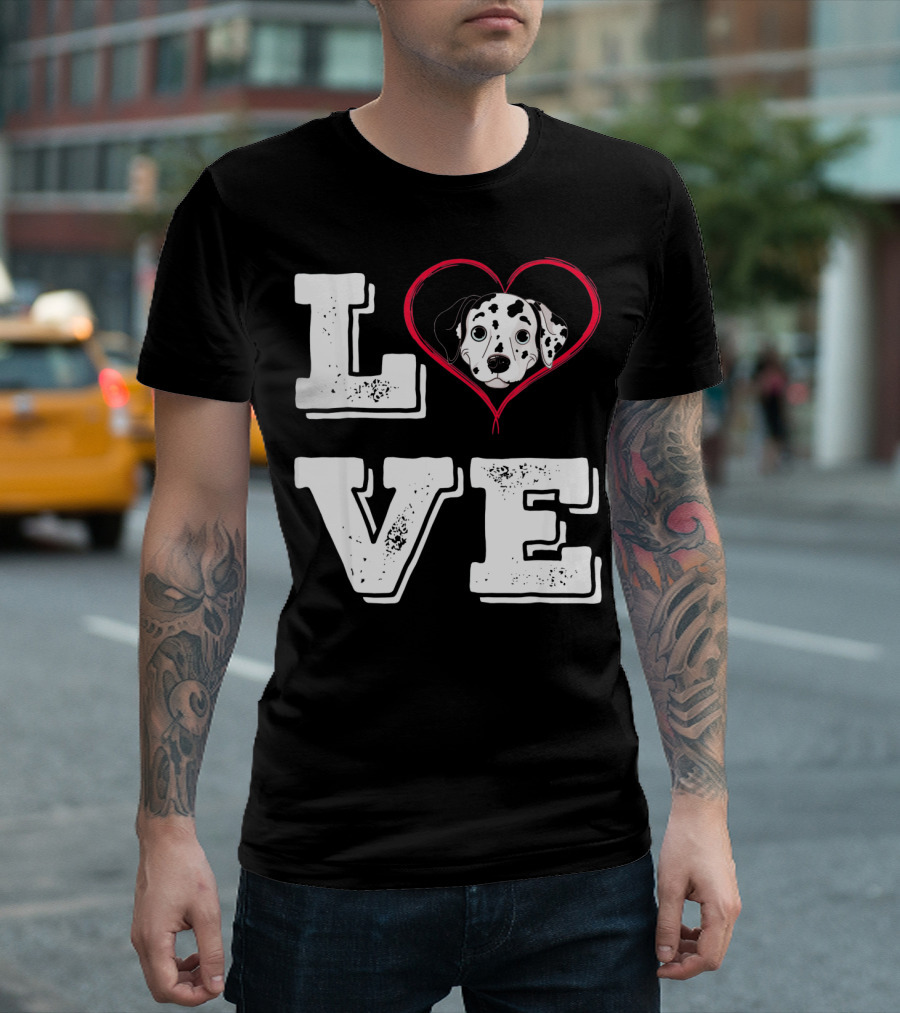 Dalmatian Love Heart Dog Mom T-Shirt