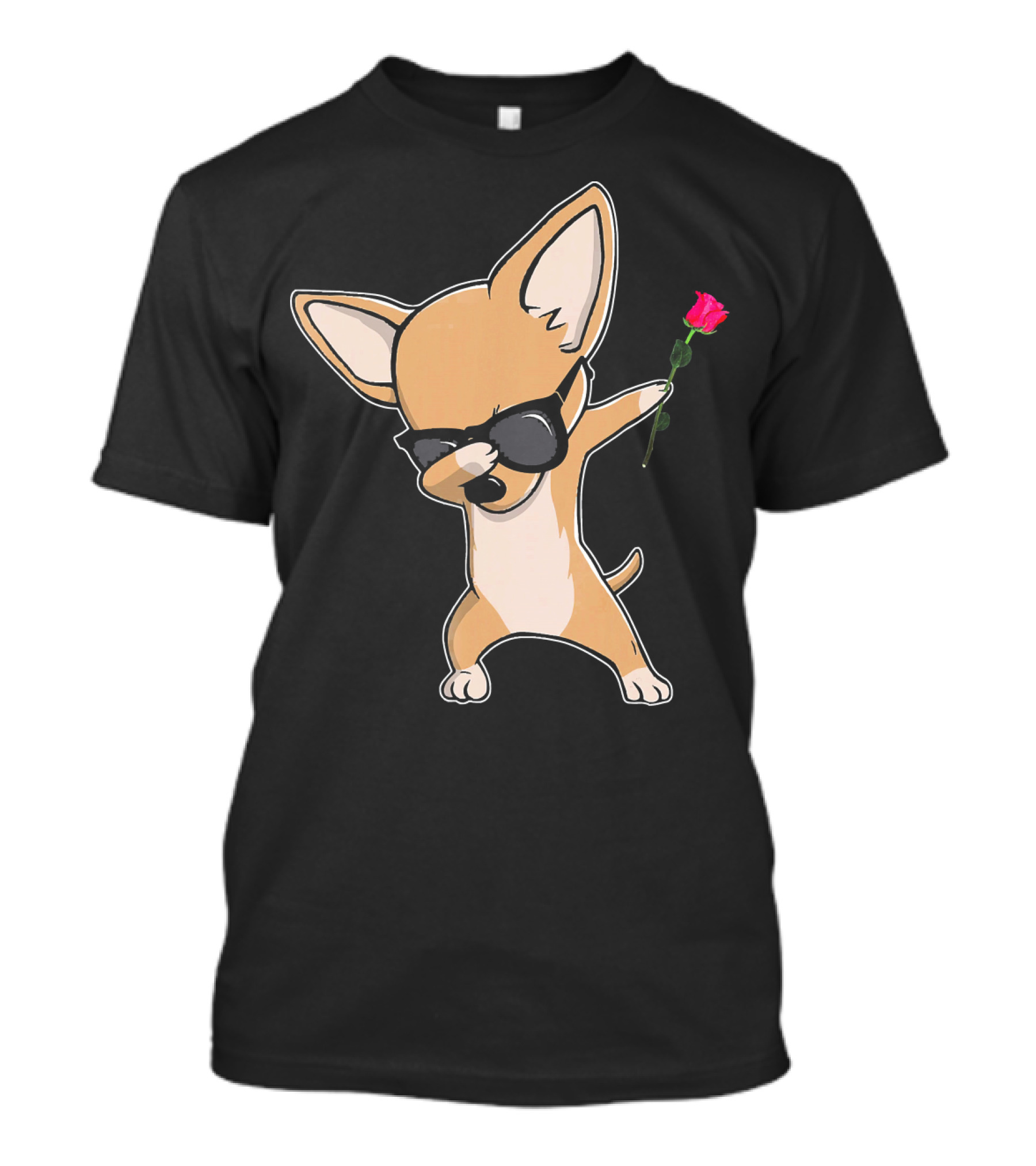 Chihuahua Dabbing Rose Valentine Dance T-Shirt