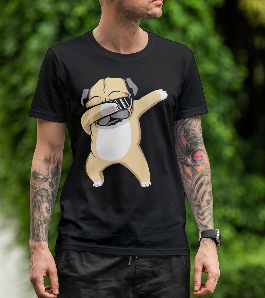 Dabbing Pug Dab Funny Cute Dog Trendy Pose T-Shirt