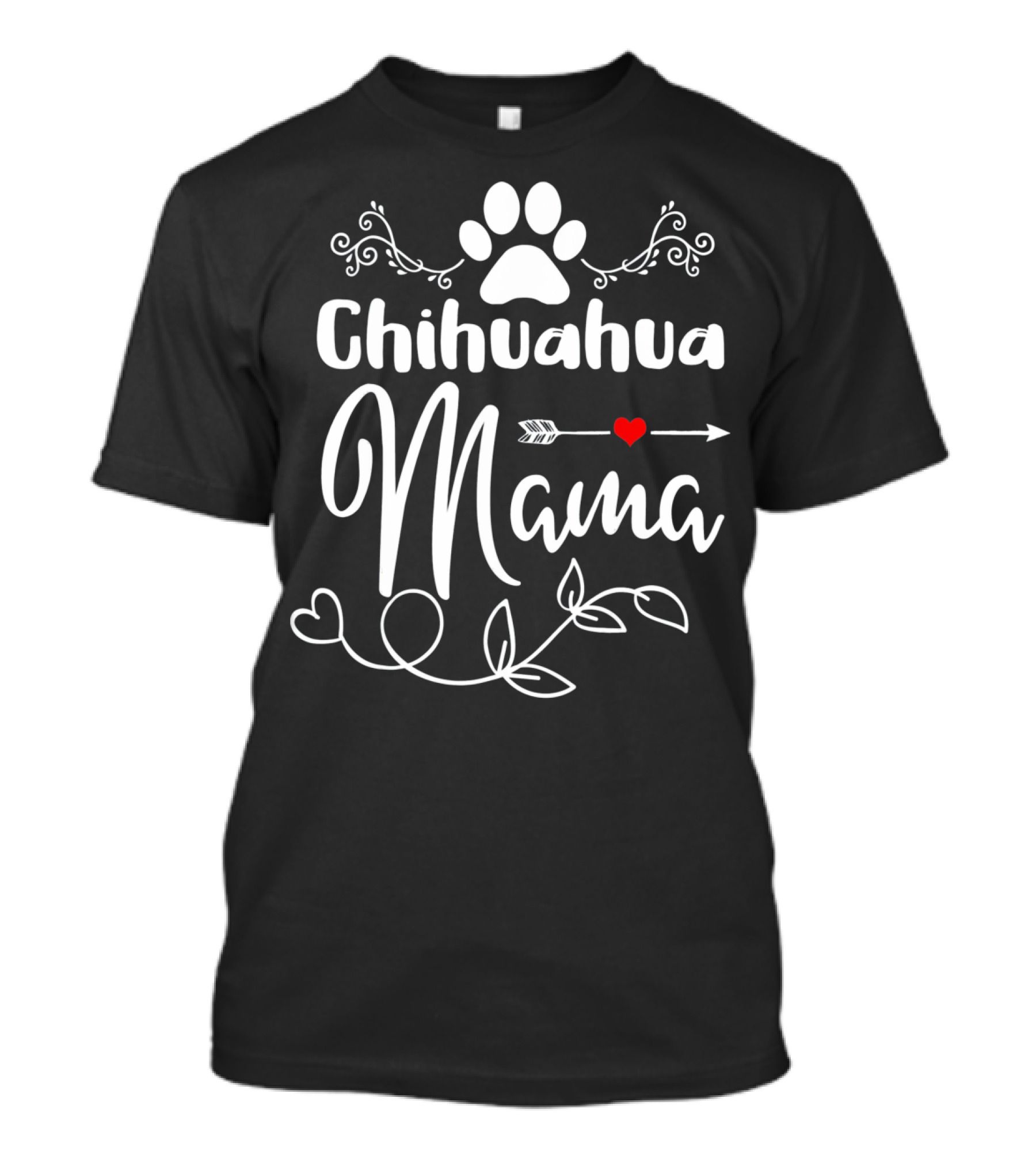 Chihuahua Mama Paw Print Heart Arrow T-Shirt