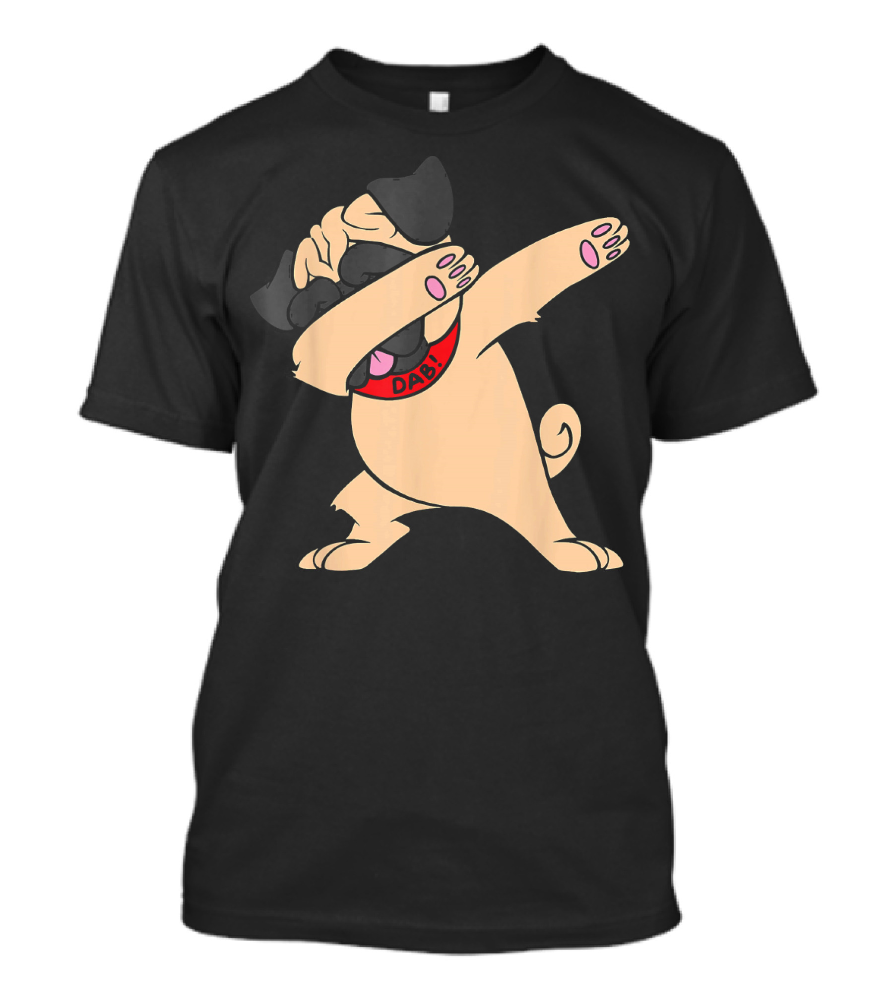 Dabbing Pug Dab Dance Cute Dog With Dab Collar T-Shirt