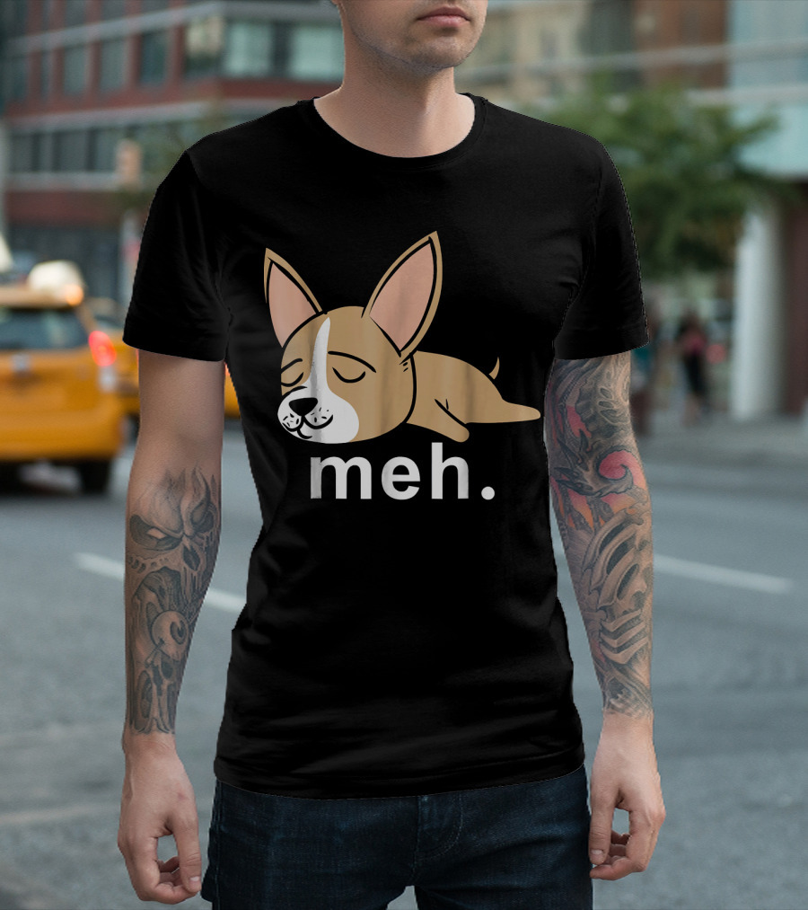 Chihuahua Meh Funny Internet Meme Sleeping Dog T-Shirt