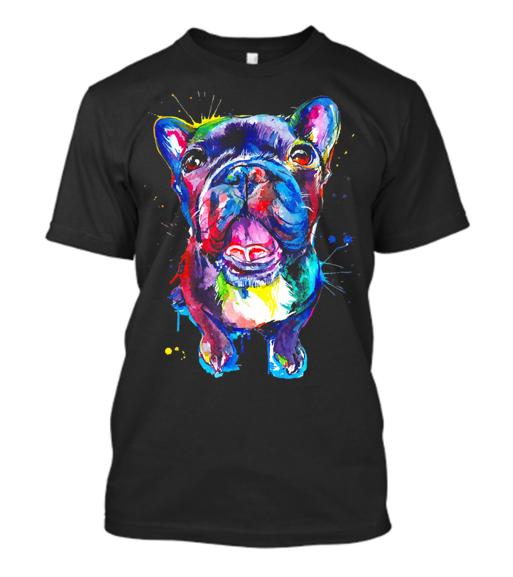 Frenchie Artistic Funny Dog Breed Colorful Fren T-Shirt