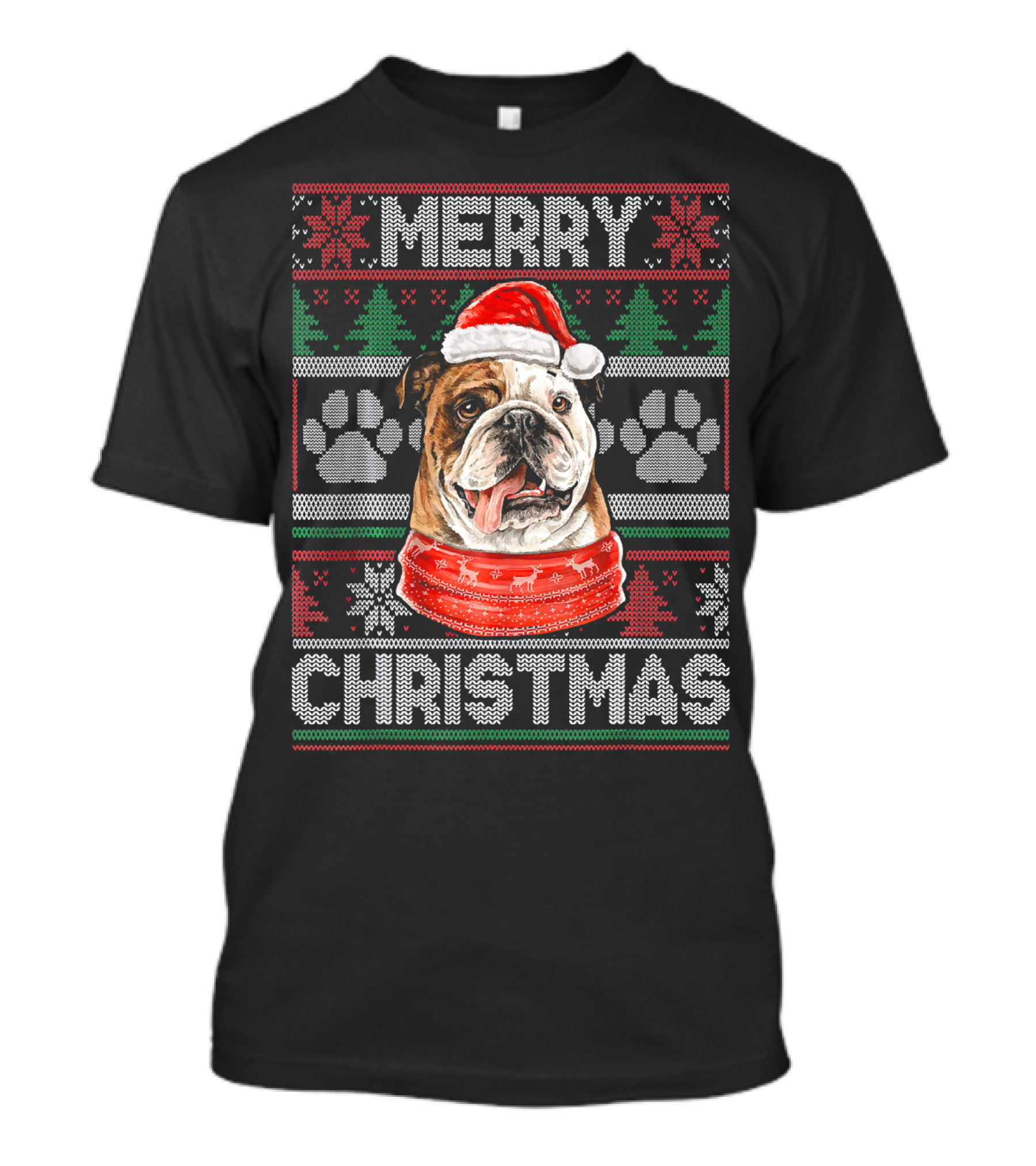 Merry Christmas English Bulldog Ugly T-Shirt