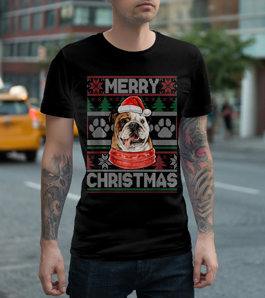Merry Christmas English Bulldog Ugly T-Shirt
