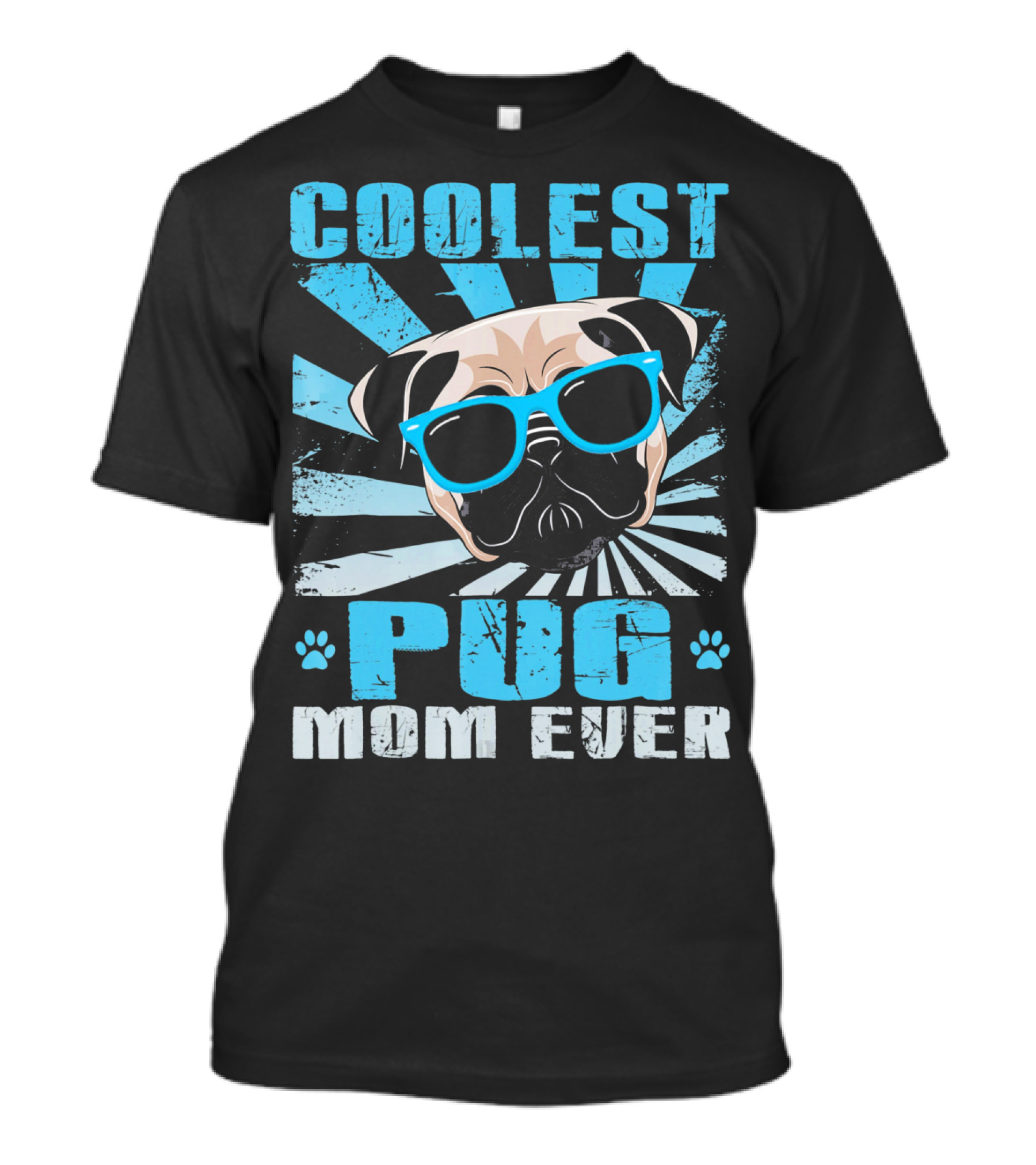 Coolest Pug Mom Ever Funny Dog English Pug T-Shirt