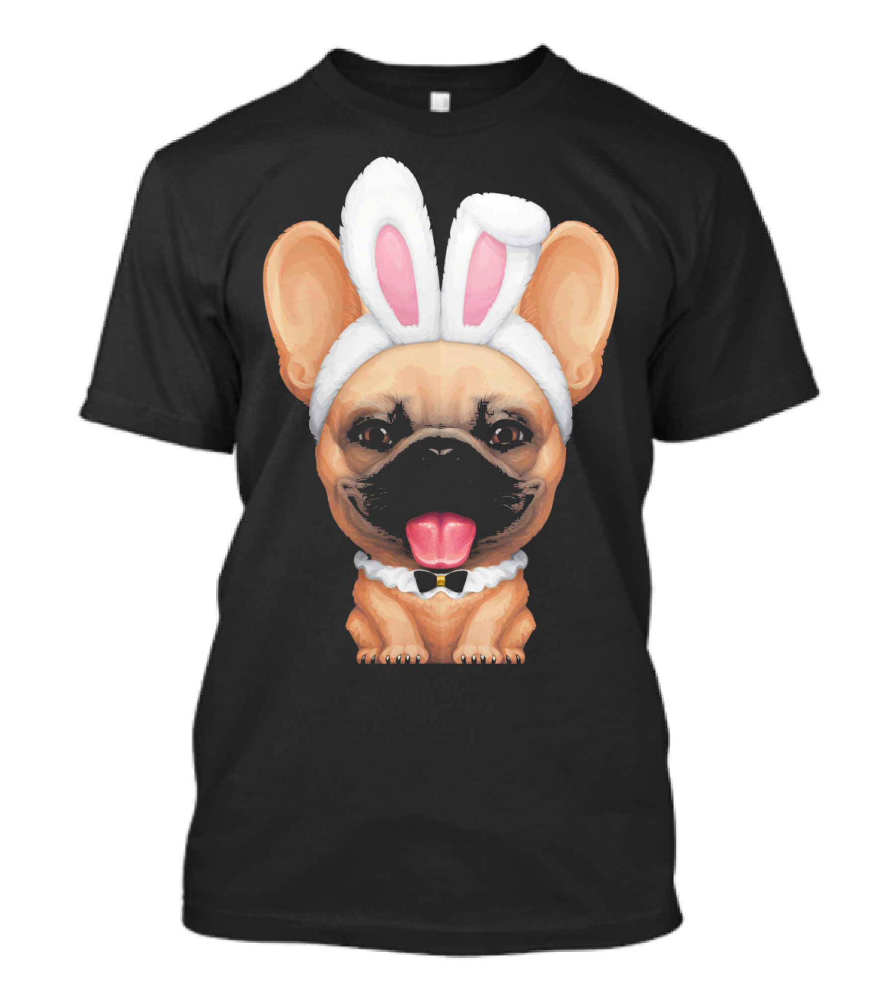 Fawn Frenchie Wearing Easter Bunny Ears T-Shirt