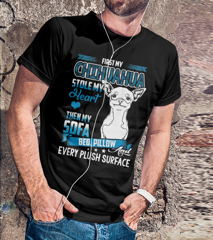 First My Chihuahua Stole My Heart Then My Sofa Bed Pillow And Every Plush Surface T-Shirt