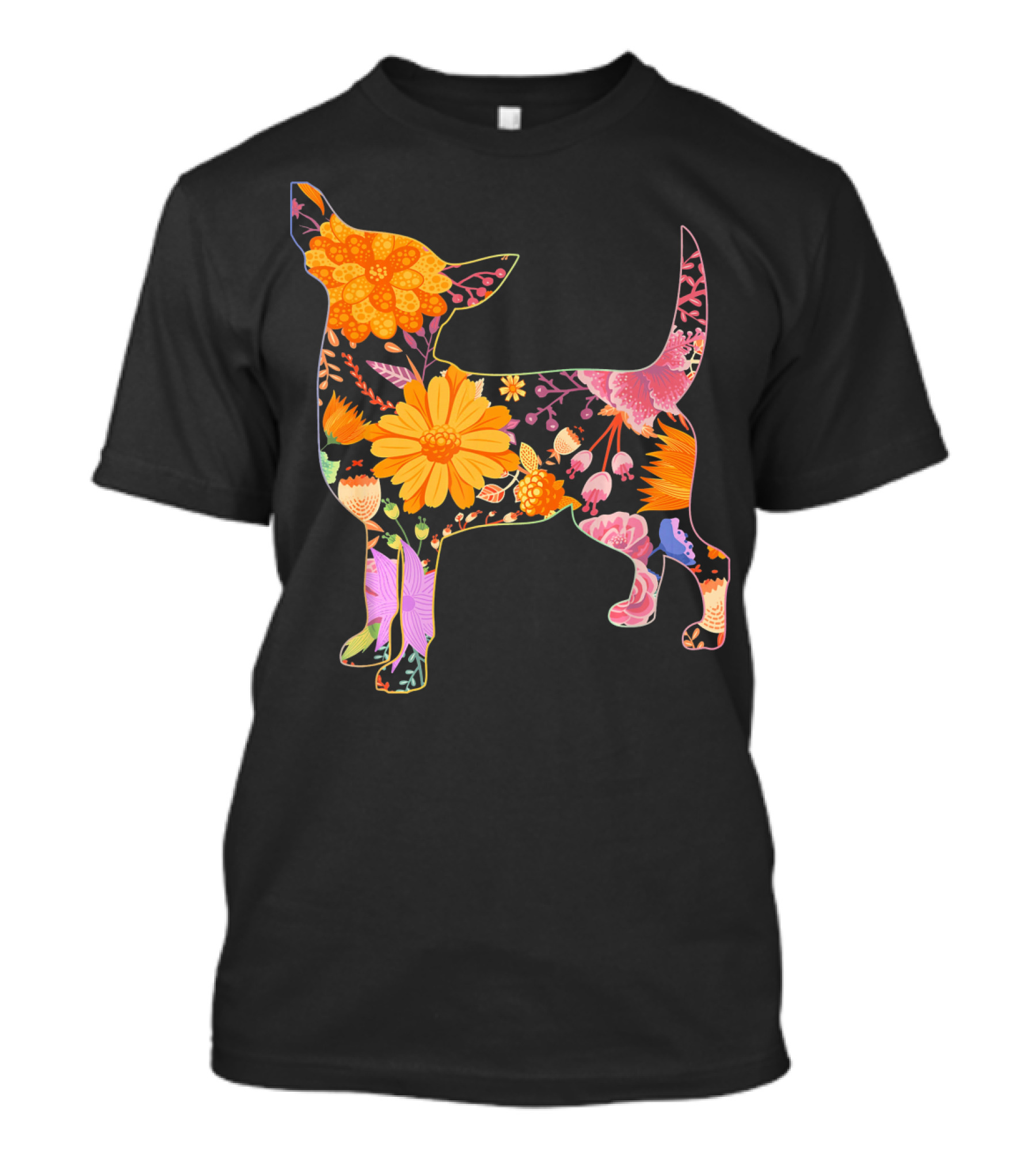 Floral Flower Vintage Retro Teacup Chihuahua T-Shirt
