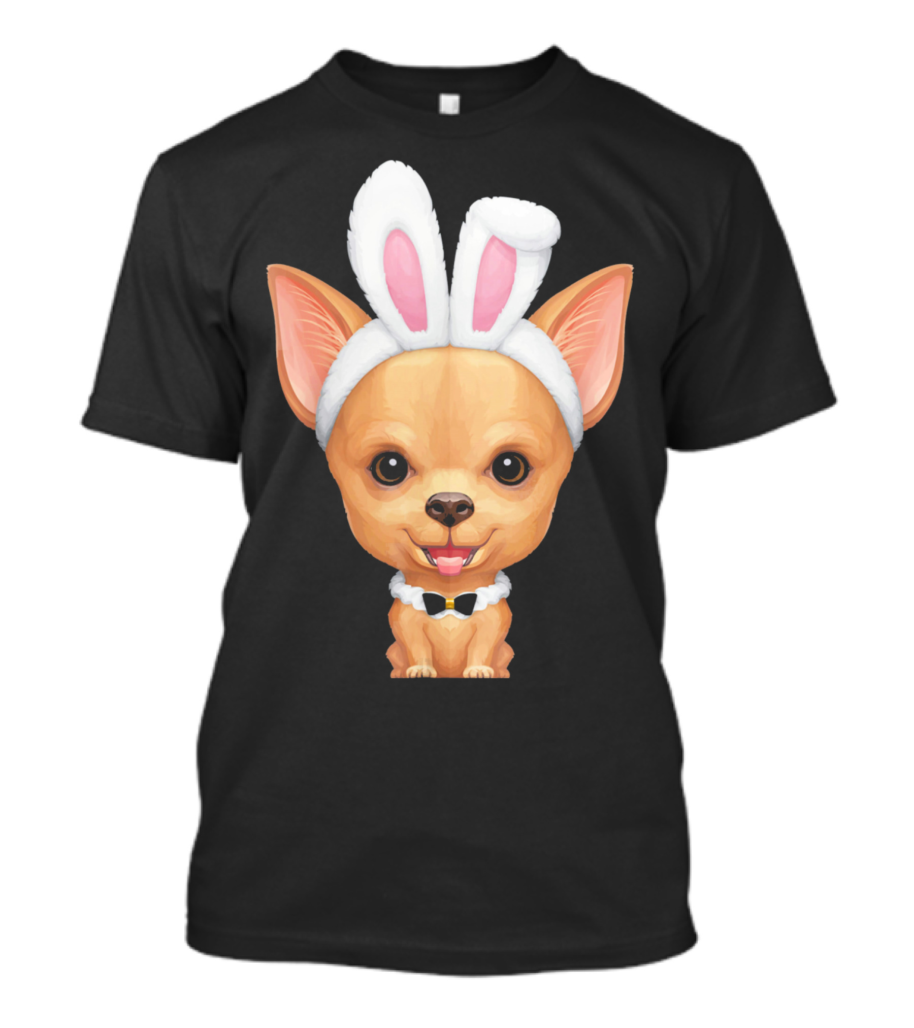 Fawn Smooth Coat Chihuahua With Easter Bunny Ears T-Shirt