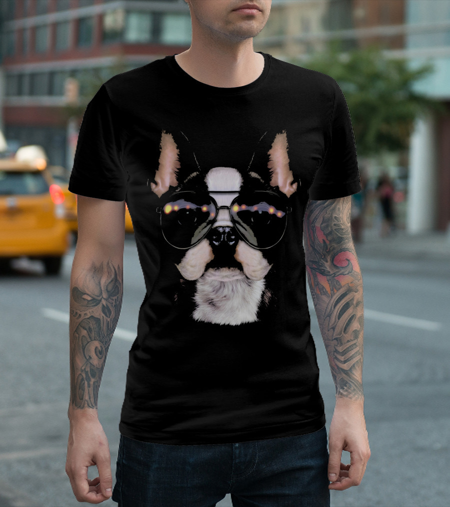 French Bulldog Dog Swag Aviator Sunglasses T-Shirt