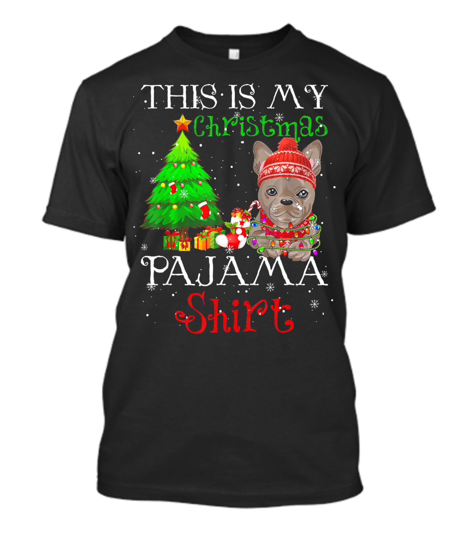 This Is My Christmas Pajama Shirt French Bulldog Xmas Tree T-Shirt