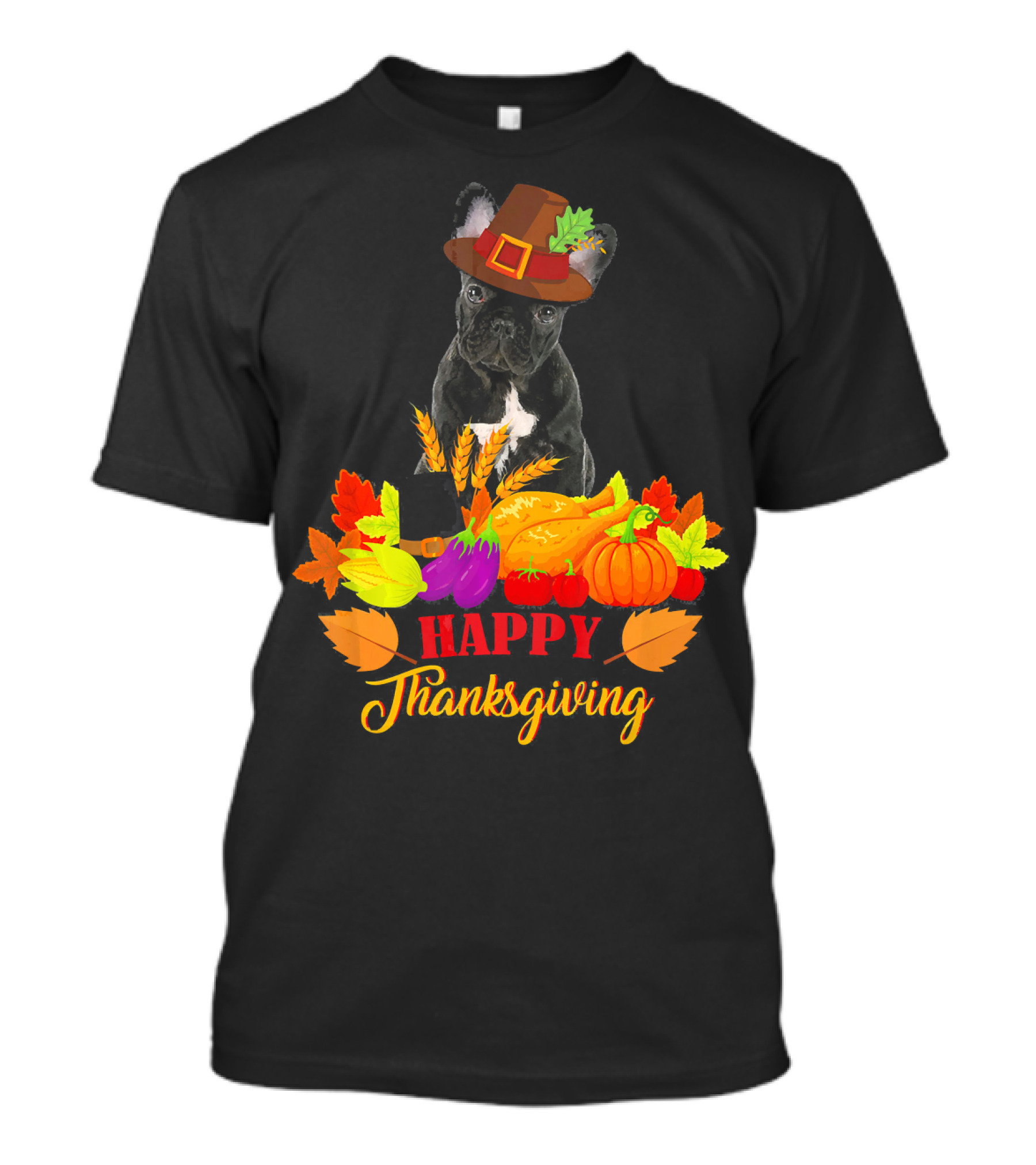 French Bulldog Thanksgiving Happy Harvest T-Shirt