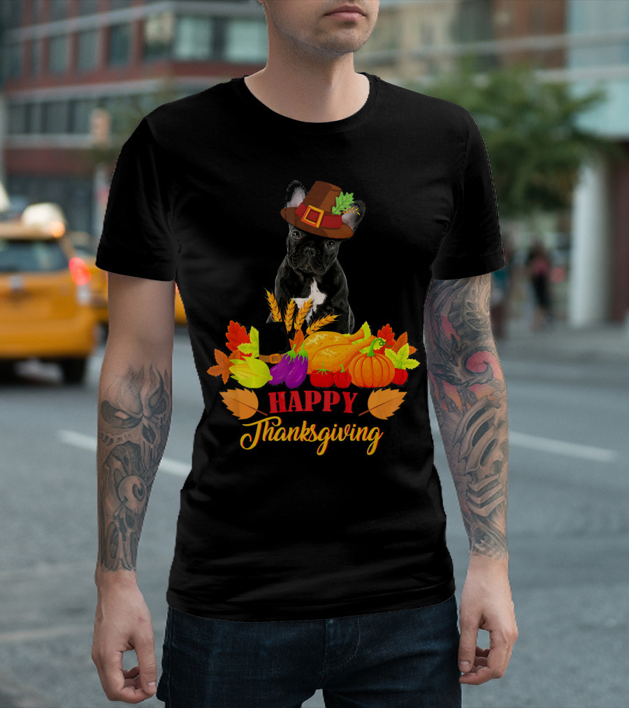 French Bulldog Thanksgiving Happy Harvest T-Shirt