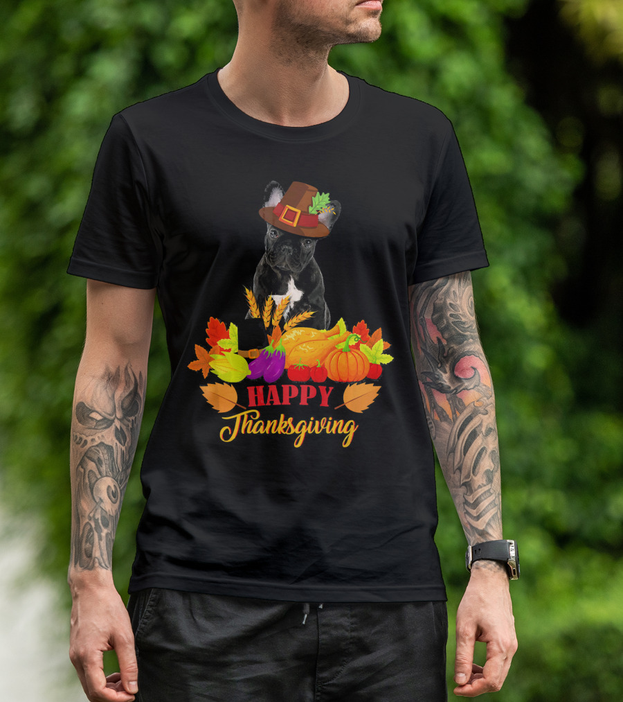 French Bulldog Thanksgiving Happy Harvest T-Shirt