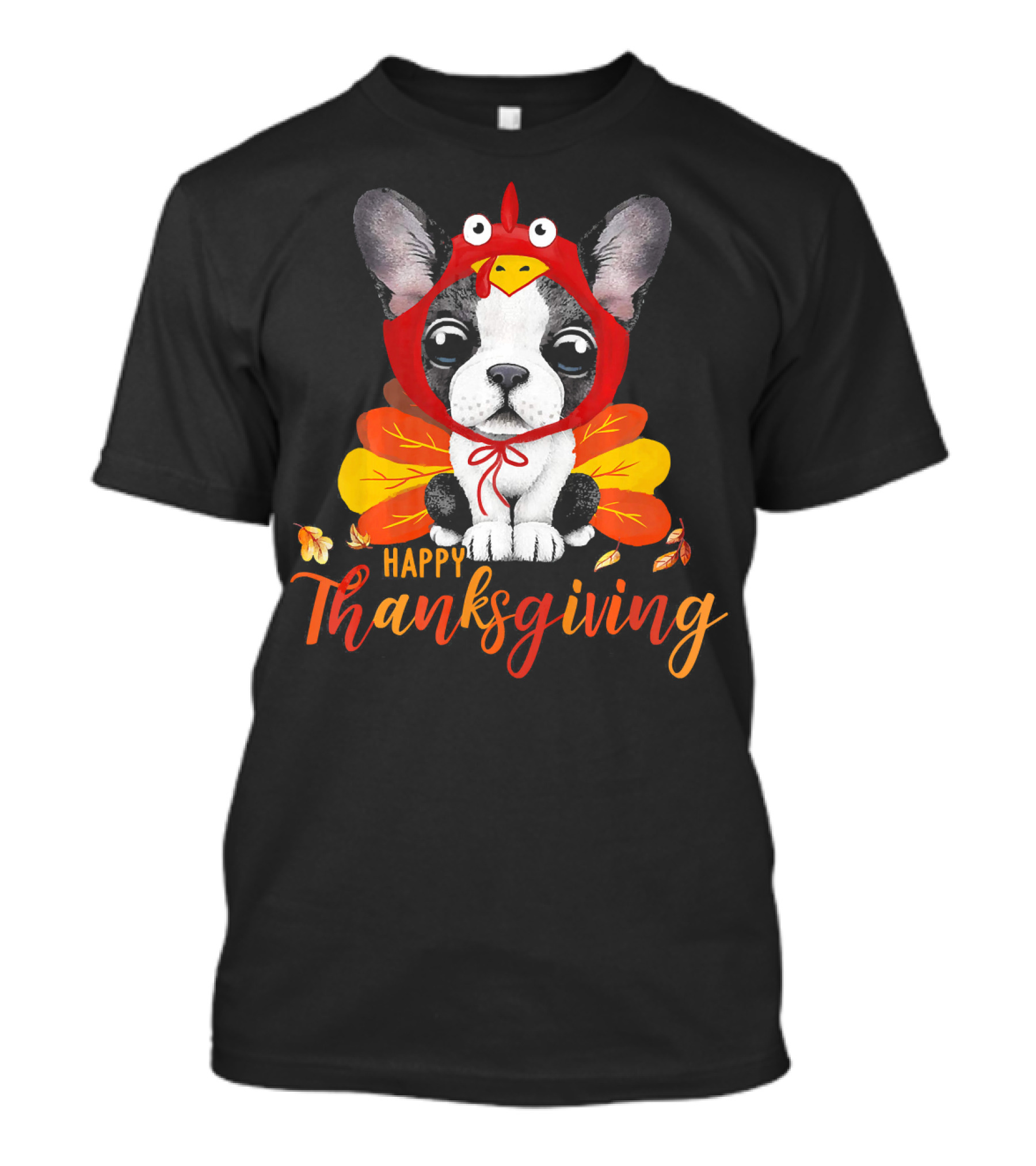 French Bulldog In Turkey Costume Happy Thanksgiving T-Shirt