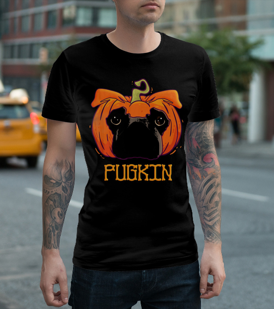 Pugkin Halloween Pug Pumpkin T-Shirt