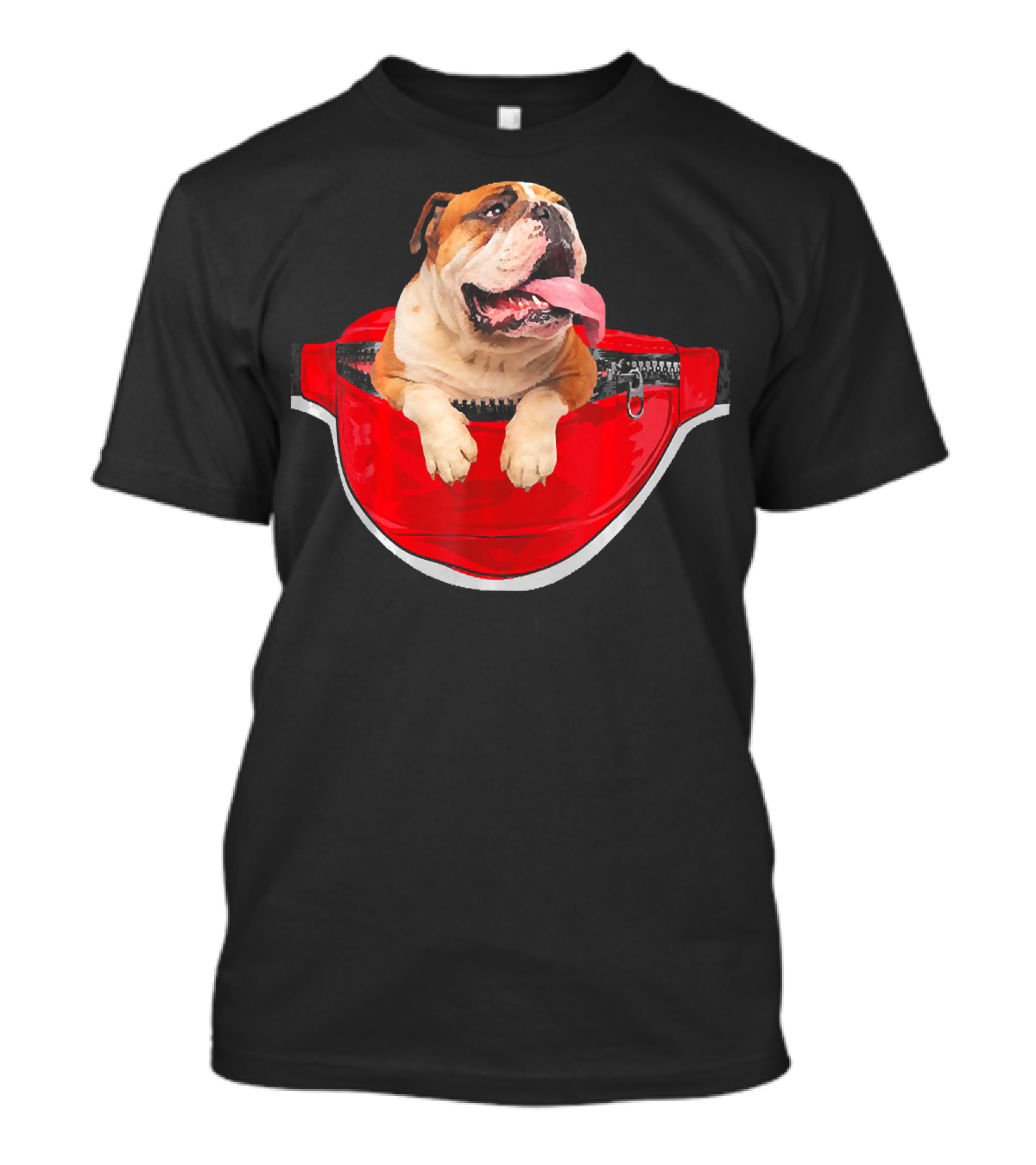 English Bulldog In Red Waist Pack T-Shirt