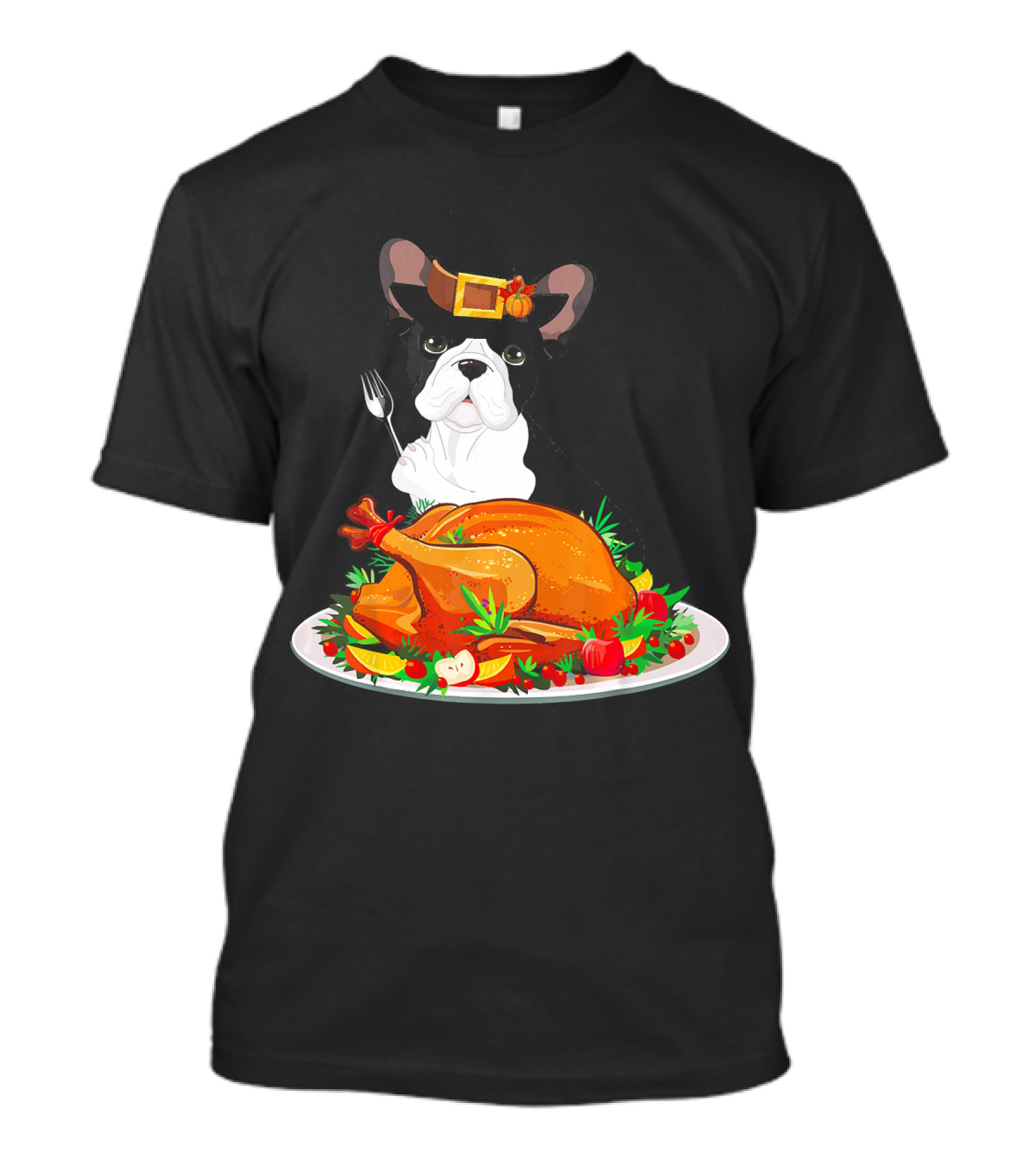 French Bulldog Thanksgiving Turkey Feast T-Shirt