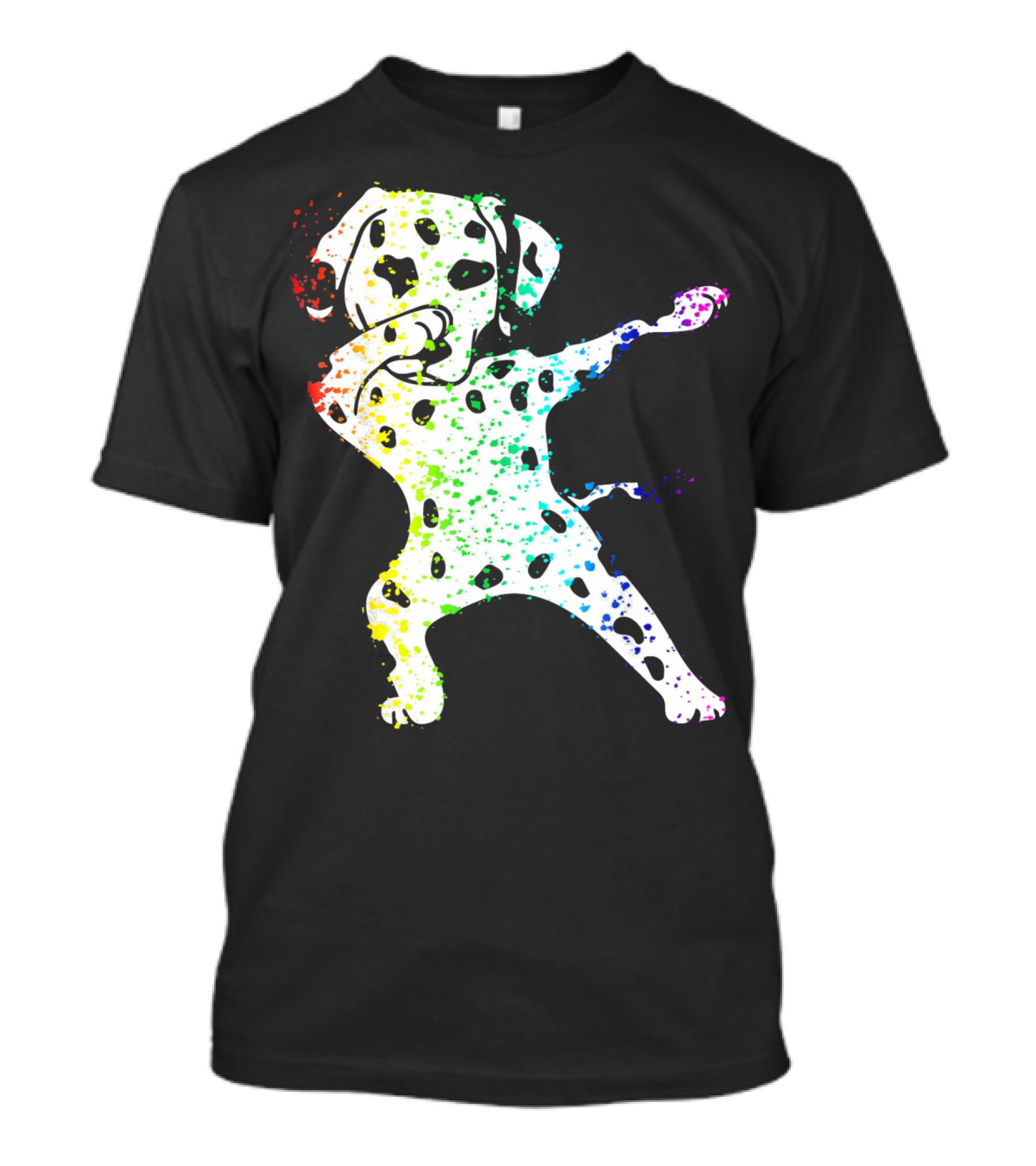 Funny Cool Colorful Dabbing Dalmatian Dog T-Shirt
