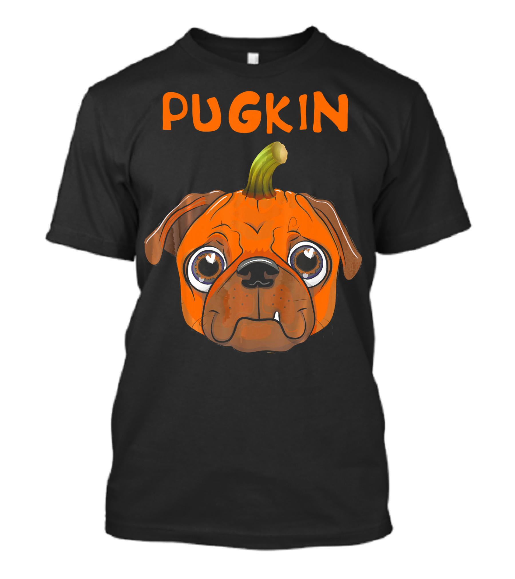 Pugkin Pug Pumpkin Funny Face T-Shirt