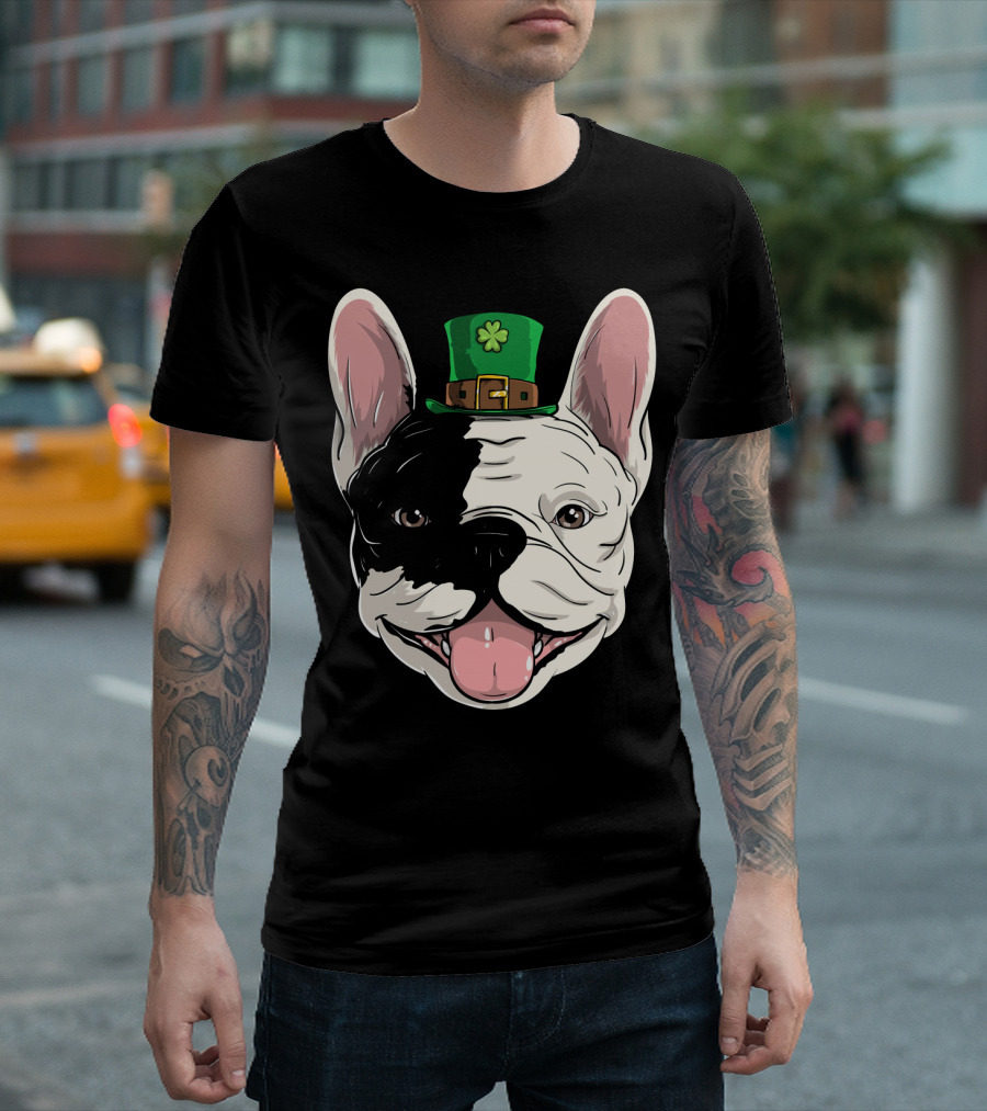 French Bulldog With Leprechaun Hat For St Patrick's Day T-Shirt