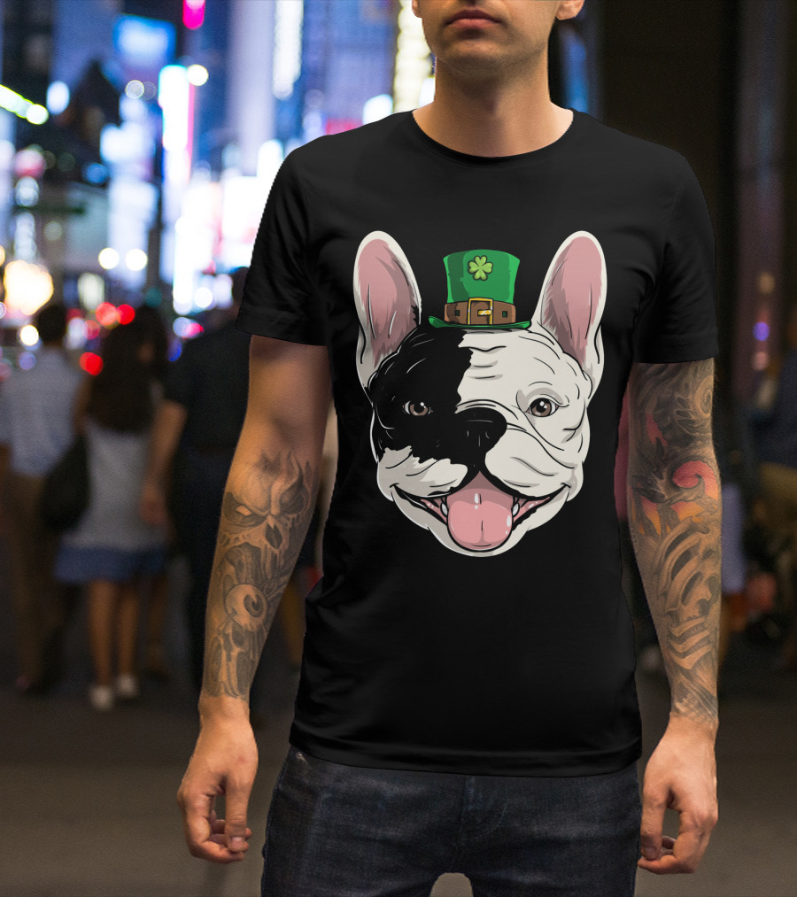 French Bulldog With Leprechaun Hat For St Patrick's Day T-Shirt