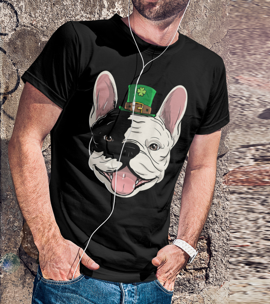 French Bulldog With Leprechaun Hat For St Patrick's Day T-Shirt