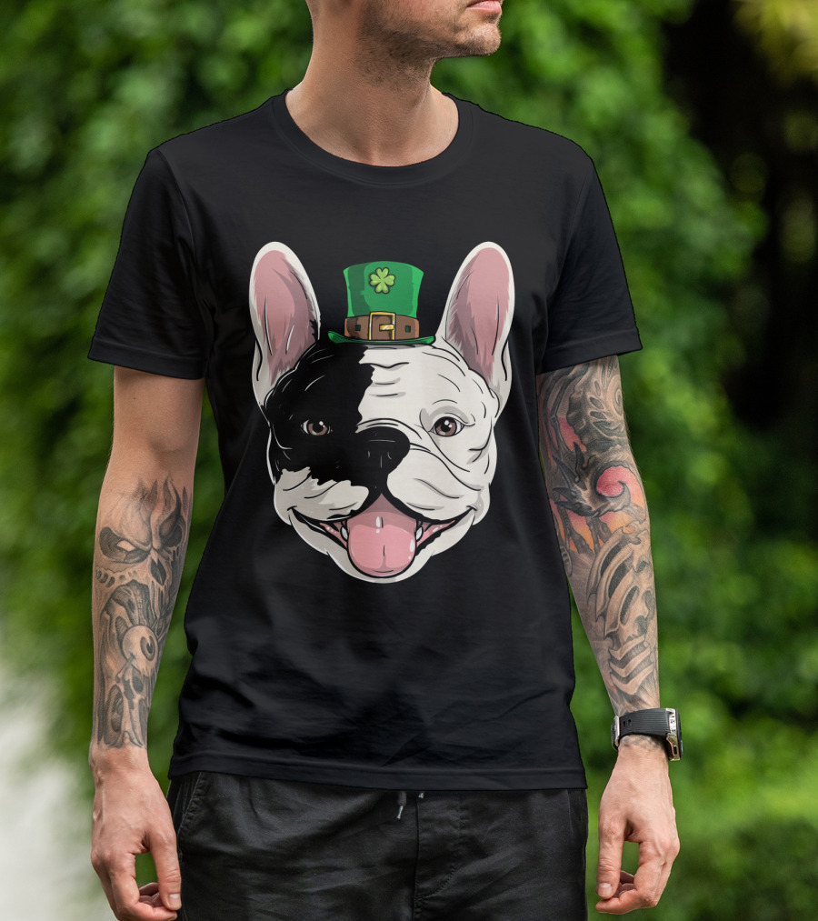 French Bulldog With Leprechaun Hat For St Patrick's Day T-Shirt