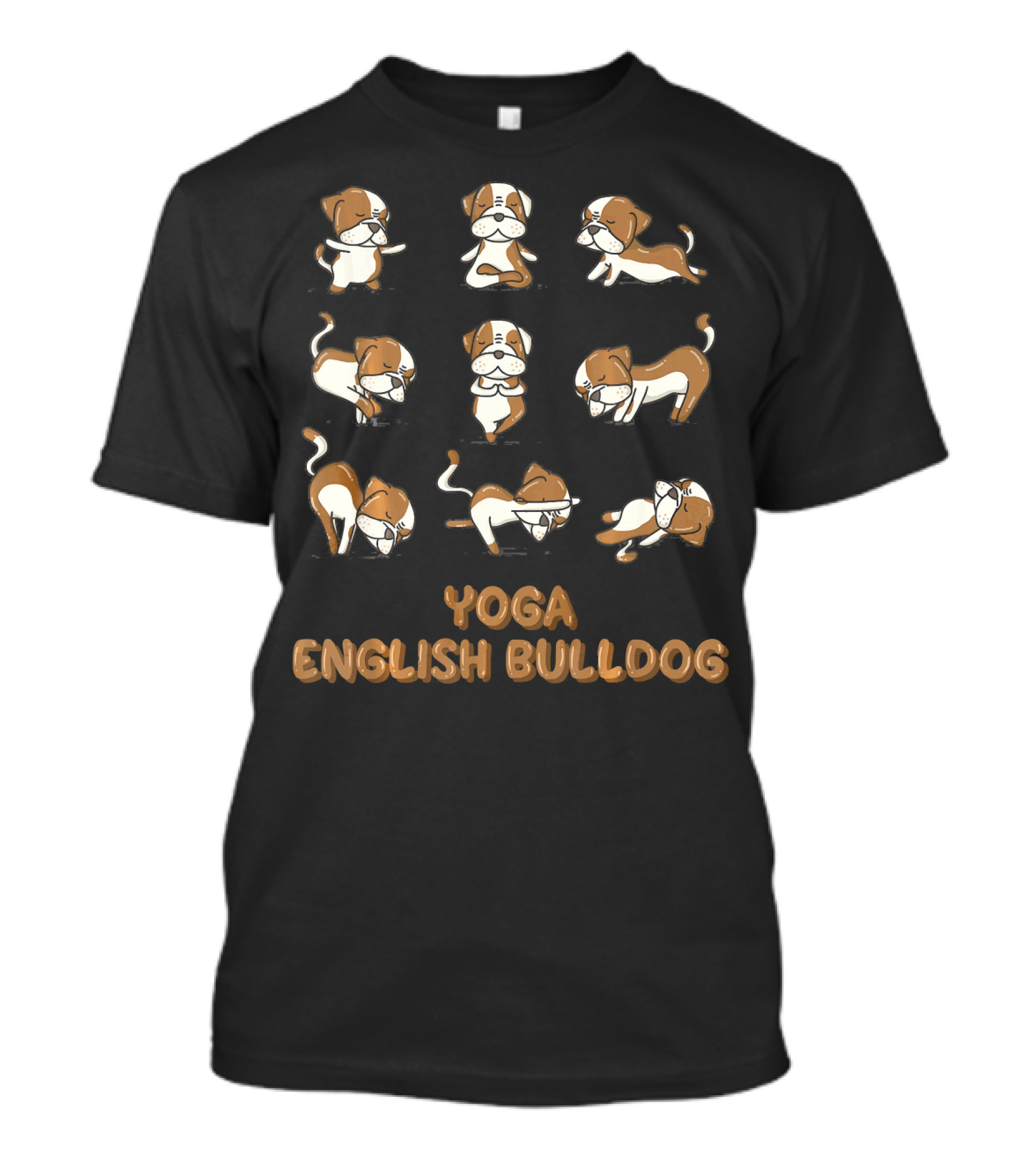 Yoga English Bulldog Pose Meditation T-Shirt