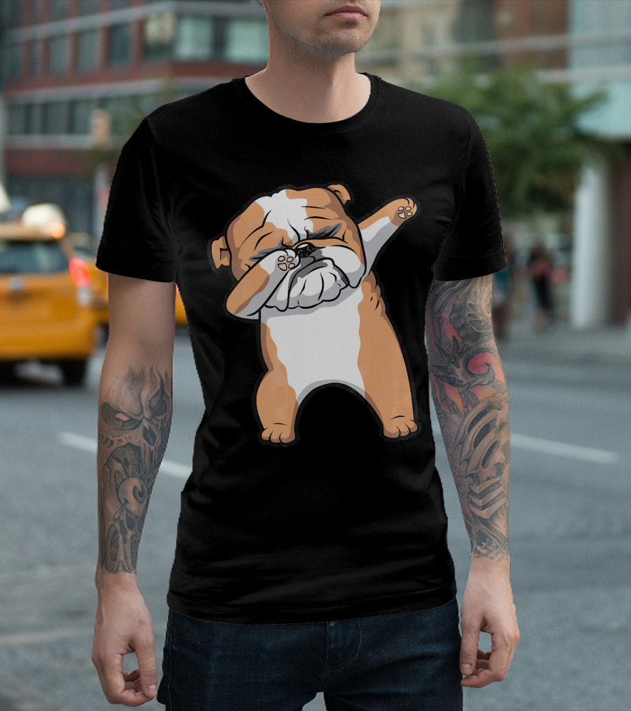 English Bulldog Cute Funny Dabbing Dab T-Shirt