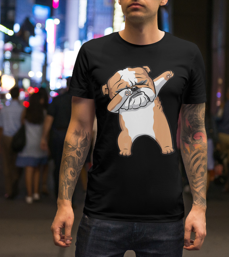 English Bulldog Cute Funny Dabbing Dab T-Shirt