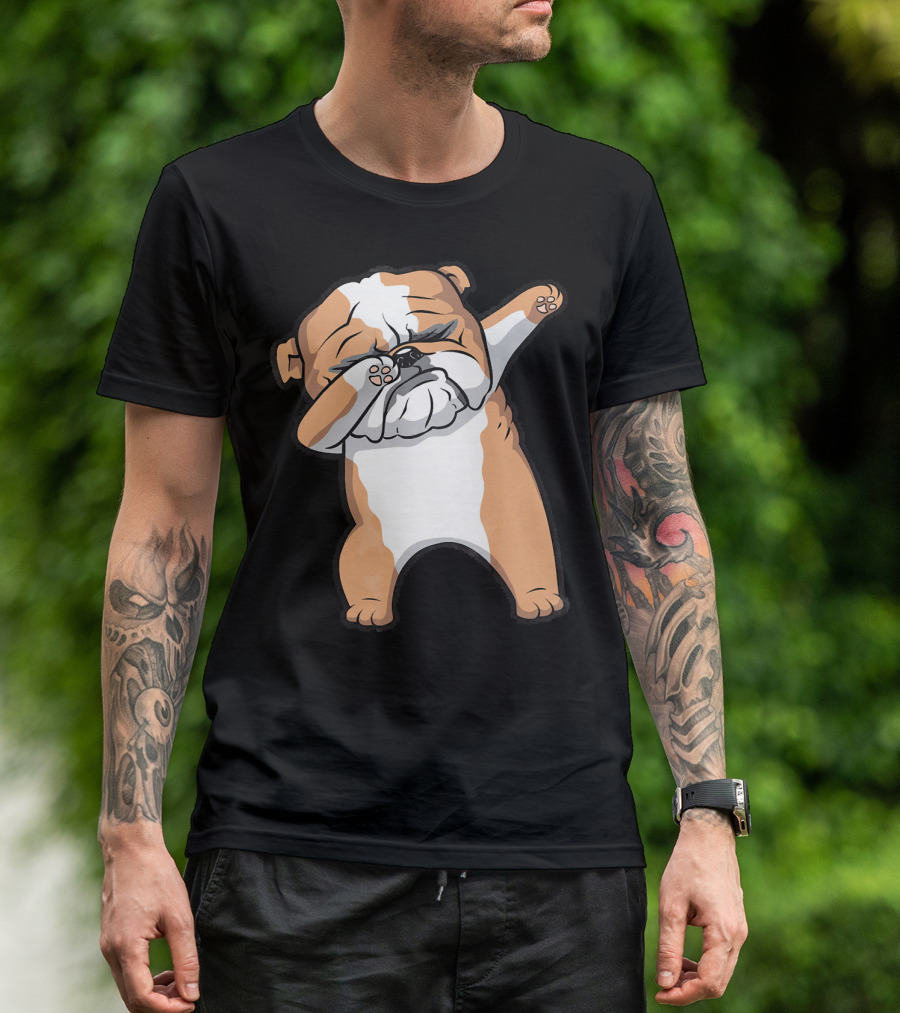 English Bulldog Cute Funny Dabbing Dab T-Shirt
