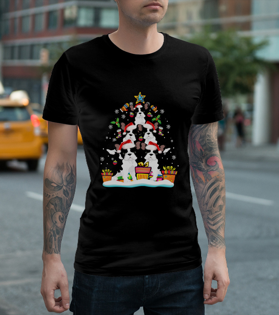 Funny French Bulldog Christmas Tree Ornament Santa Paws Holiday Gifts T-Shirt