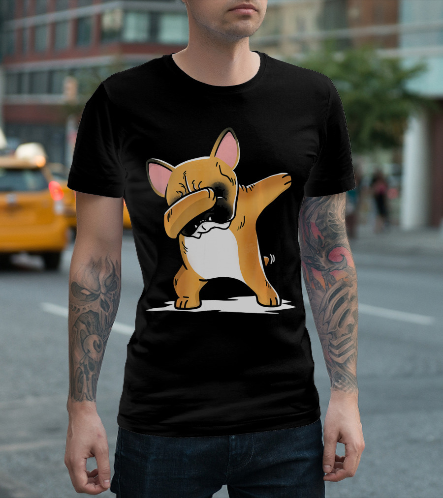 Fawn French Bulldog Dabbing Fren Dance Pose T-Shirt