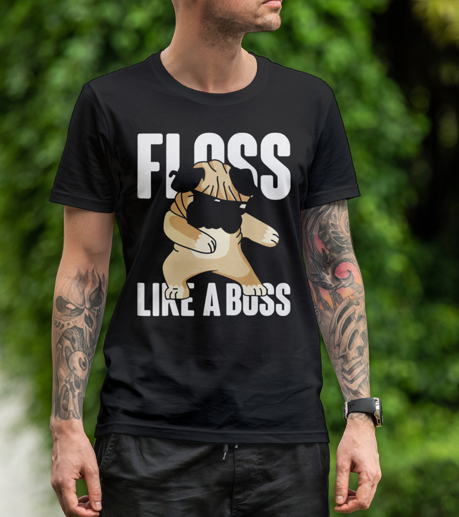 Floss Like A Boss Cool Flossing Pug Dog Dance T-Shirt