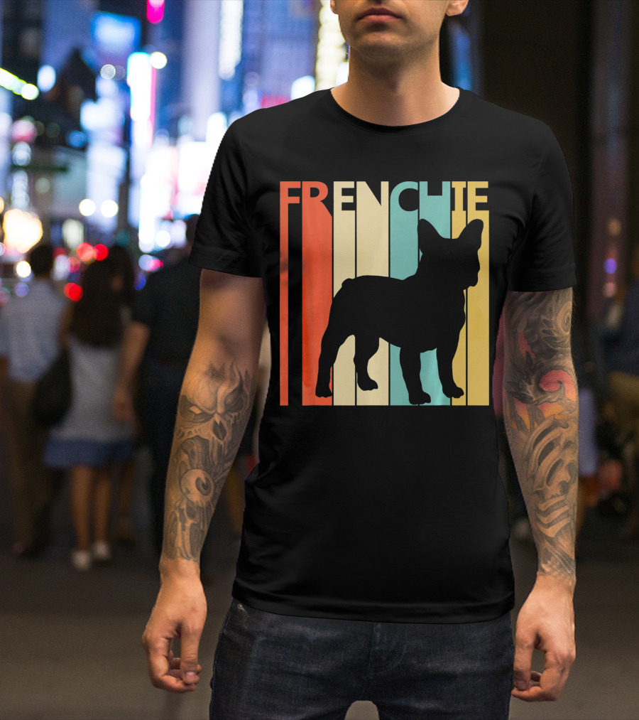 FRENCHIE Vintage Stripes Dog T-Shirt
