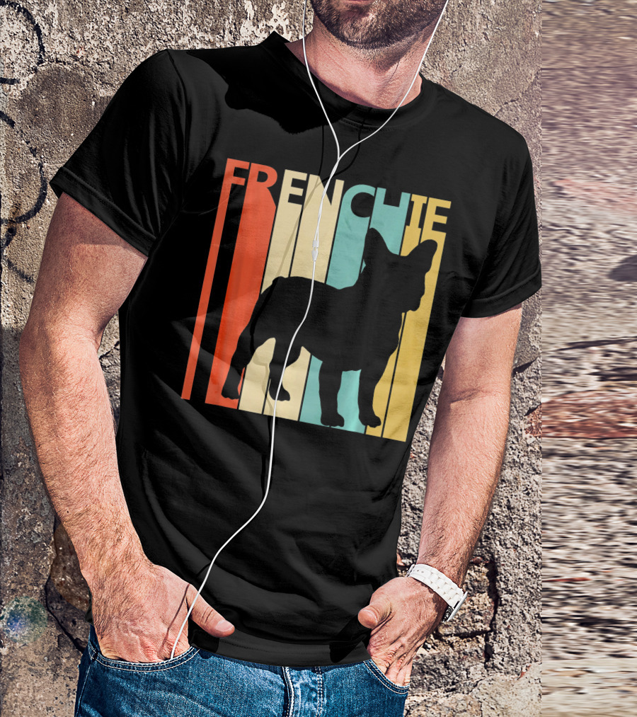 FRENCHIE Vintage Stripes Dog T-Shirt