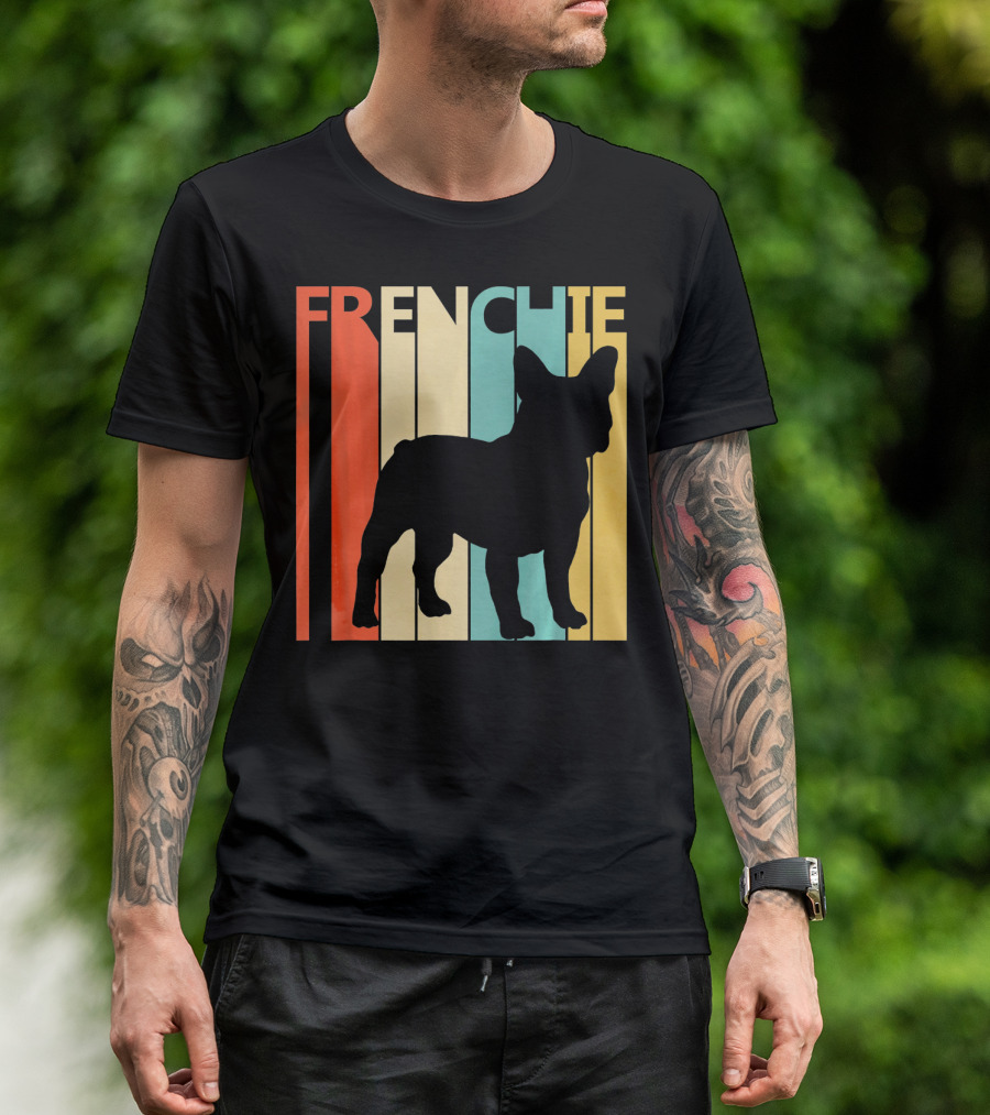FRENCHIE Vintage Stripes Dog T-Shirt