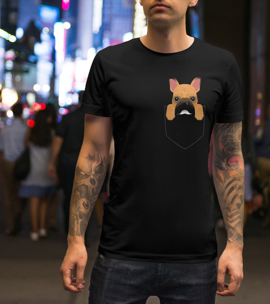 Fawn French Bulldog In Pocket T-Shirt