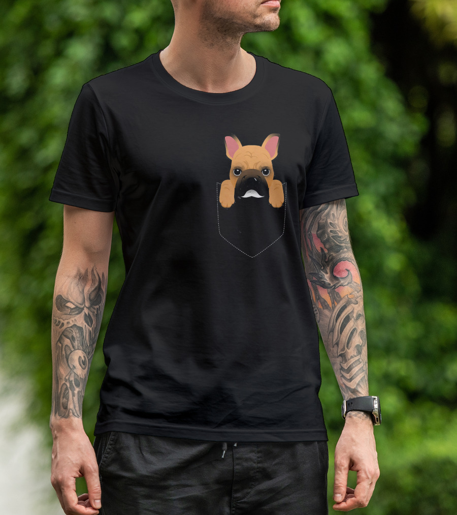 Fawn French Bulldog In Pocket T-Shirt