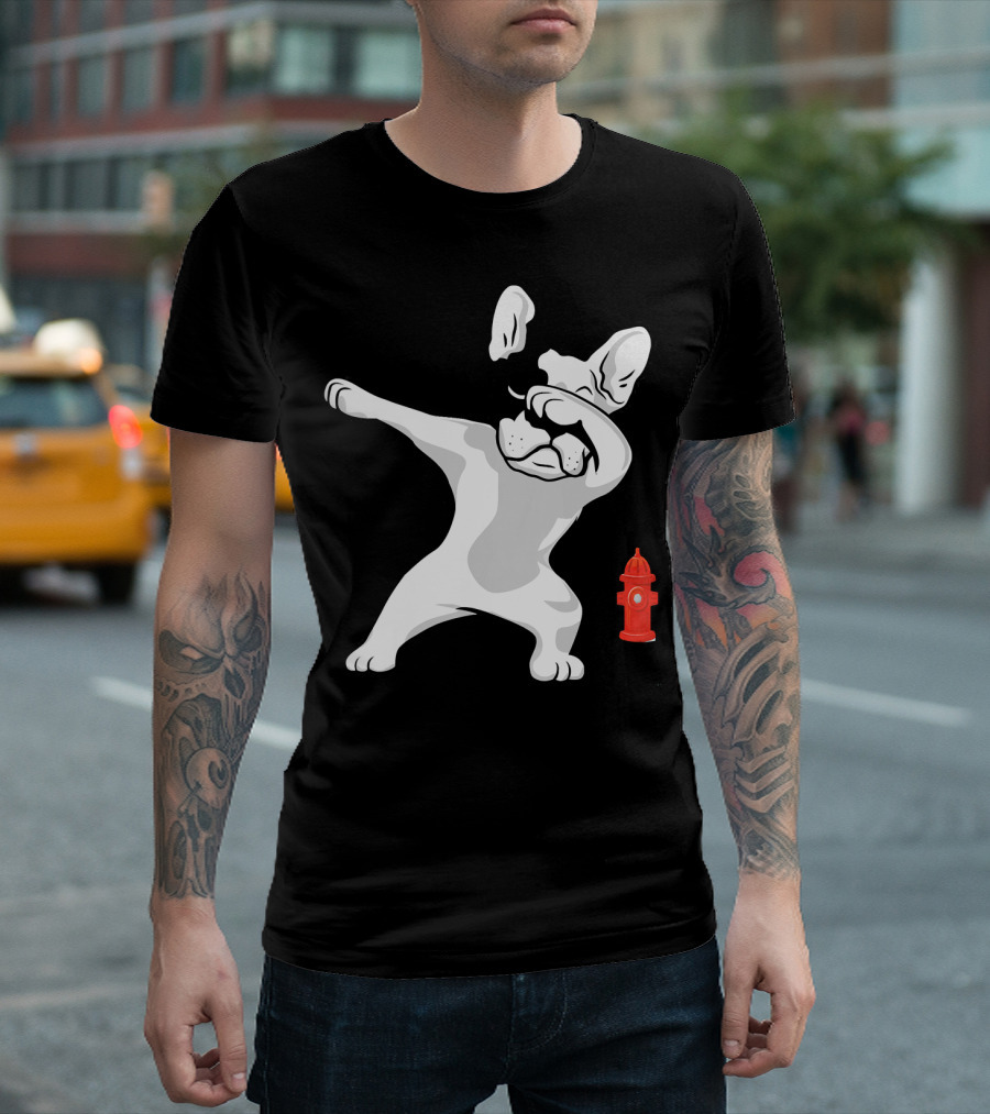 French Bulldog Frenchie Dabbing With Fire Hydrant T-Shirt