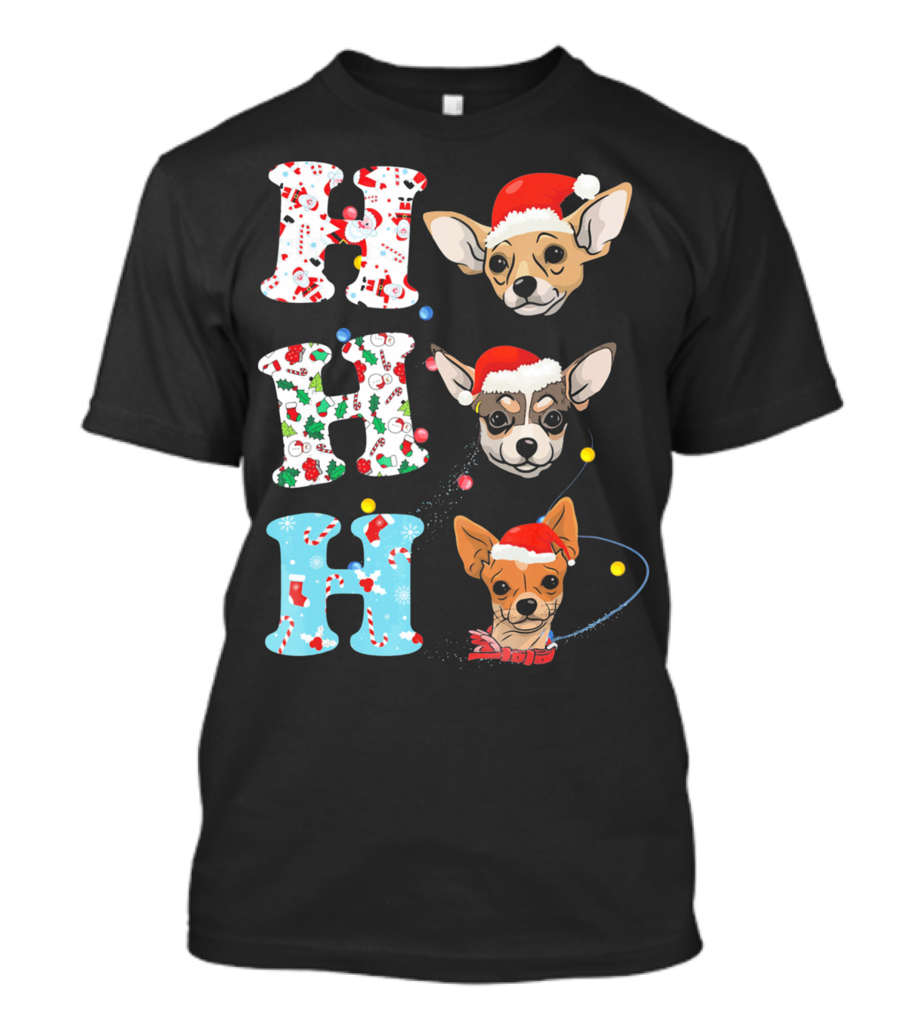 Ho Ho Ho Chihuahua Santa Christmas Animal Holiday T-Shirt