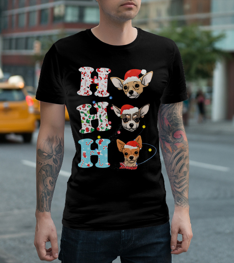 Ho Ho Ho Chihuahua Santa Christmas Animal Holiday T-Shirt