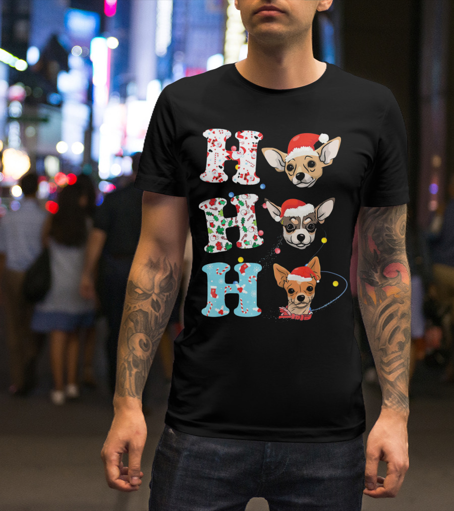Ho Ho Ho Chihuahua Santa Christmas Animal Holiday T-Shirt